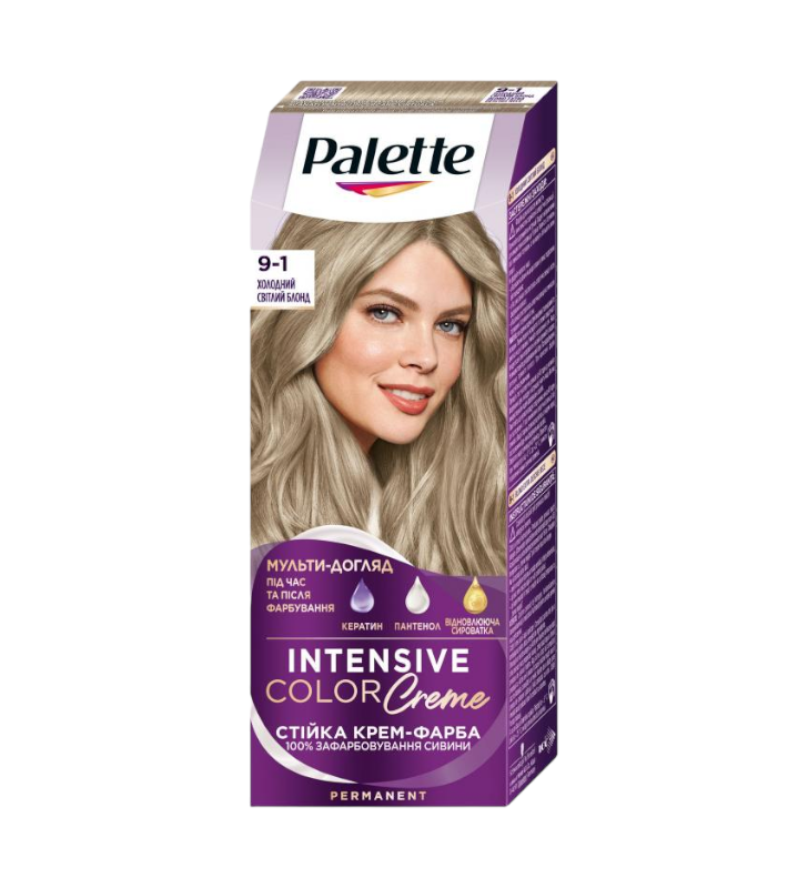 Фарба для волосся Palette New 9-1 Холодний світлий блонд