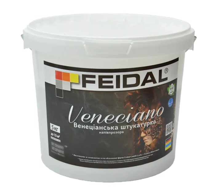 Штукатурка декоративная акриловая Feidal Veneciano база прозрачная эффект среза мрамора с прожилками 5 кг (1815864721)