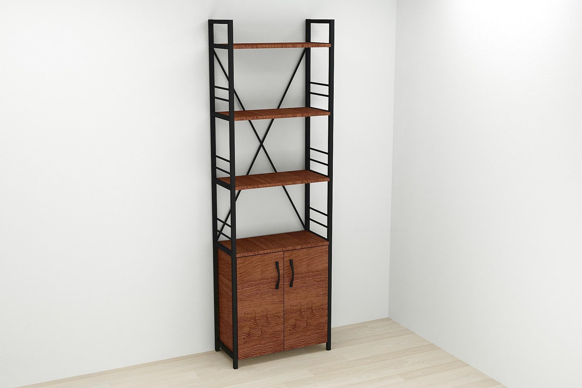 Этажерка Ferrum-decor Коннект 4/60 с тумбой ДСП 179x60x28 см Черный/Венге (FRD-105540) Этажерка Ferrum-decor Коннект 4/60 с тумбой ДСП 179x60x28 см Черный/Венге (FRD-105540)