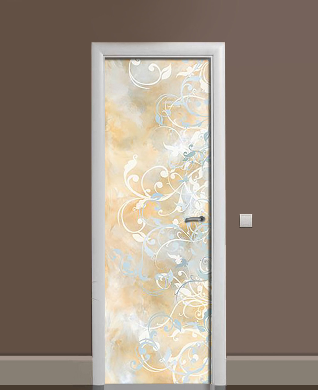 Наклейка 3D на двери Zatarga Бронзовые вензеля виниловая 650х2000 мм (1323455304) Наклейка 3D на двери Zatarga Бронзовые вензеля виниловая 650х2000 мм (1323455304)