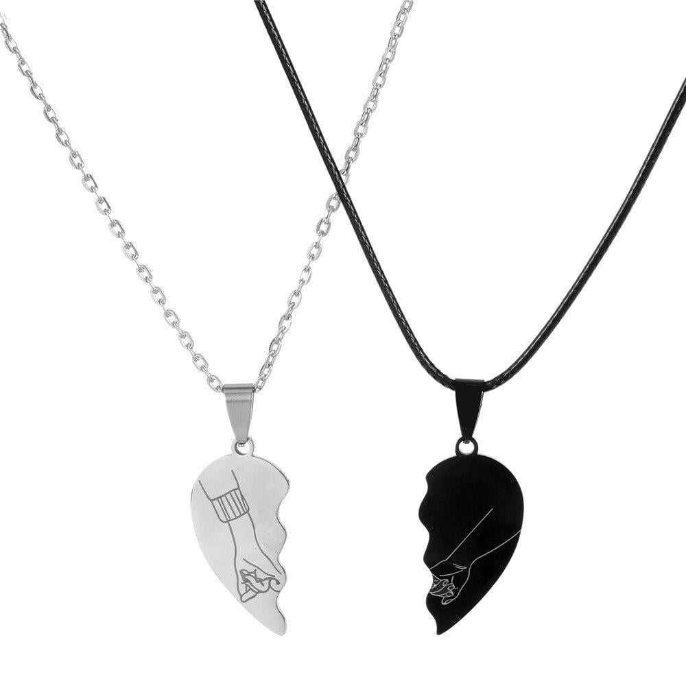 Кулоны парные Сердце с принтом ладонь в ладонь (28050)