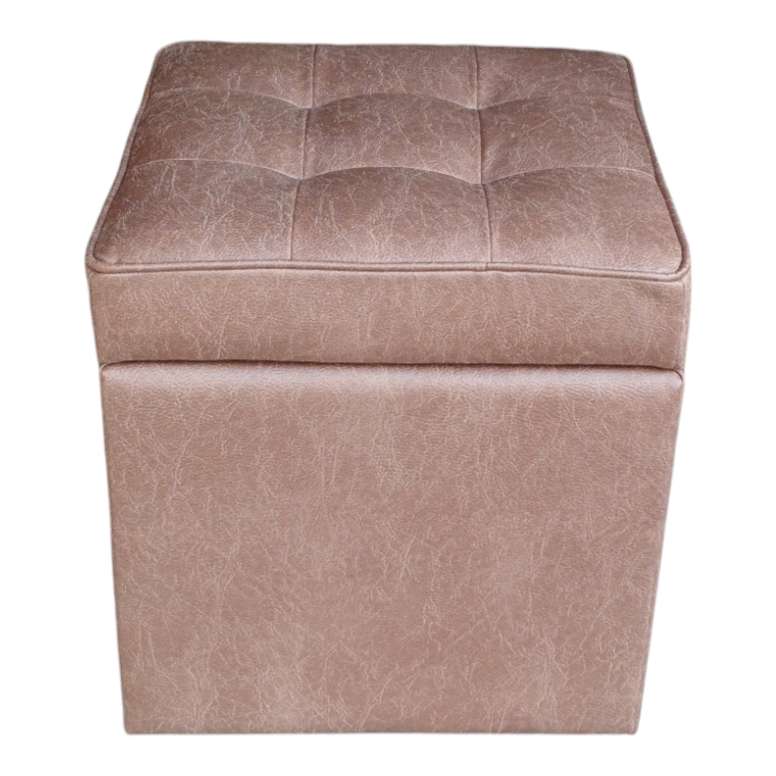 Пуф квадратний Люкс з нішою штучна замша Вестерн 40х40х43 см Коричневий - фото 2