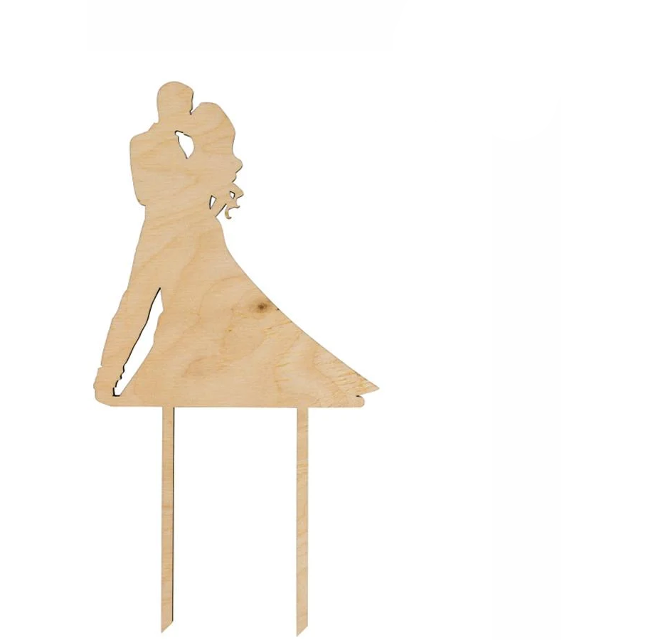 Заготовка топпер для декупажа на торт Rosa Talent Молодожены фанера 12,5х23,5 см (4823100085380)