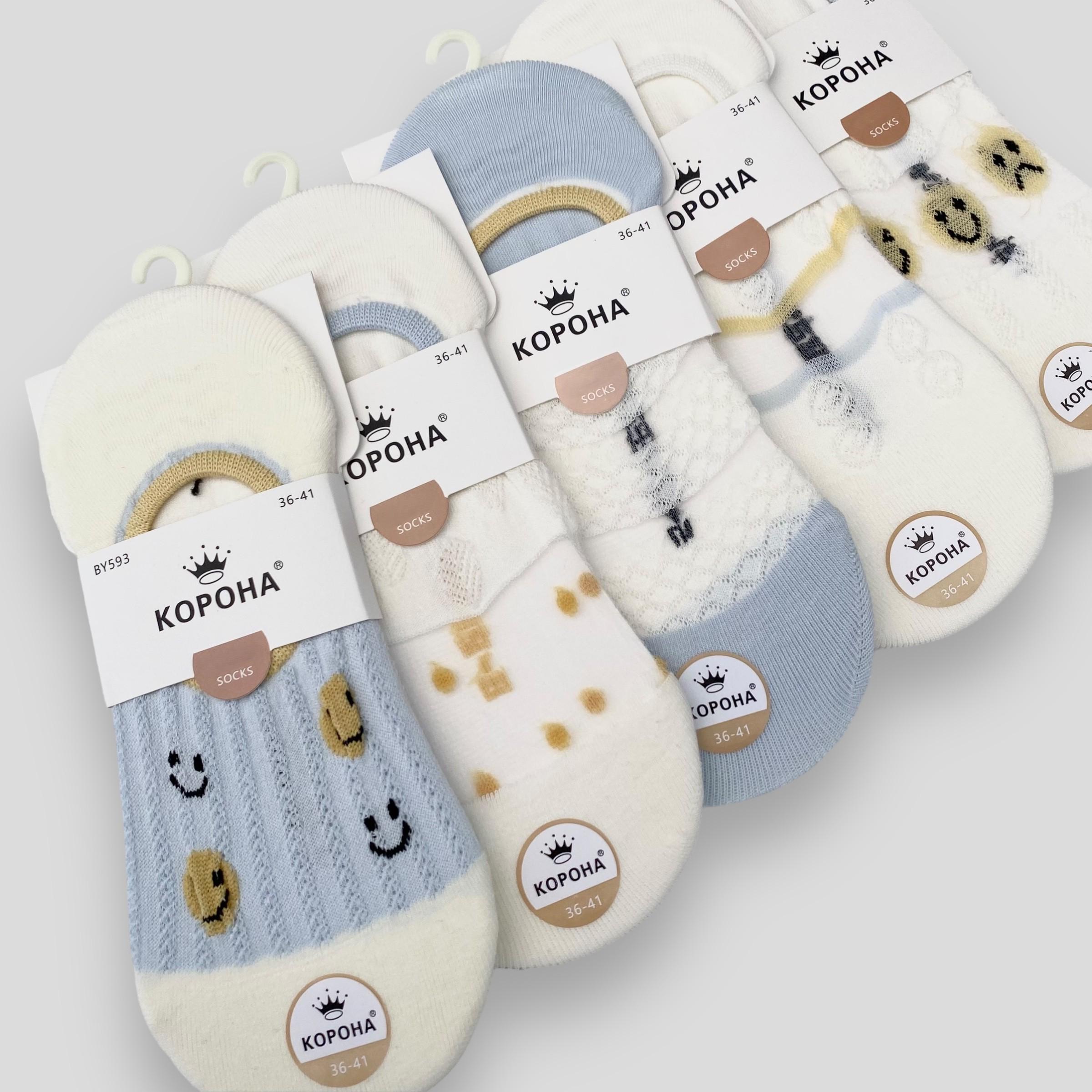 Следы женские Корона летние с сеточкой р. 36-41 5 пар (BY593-19)