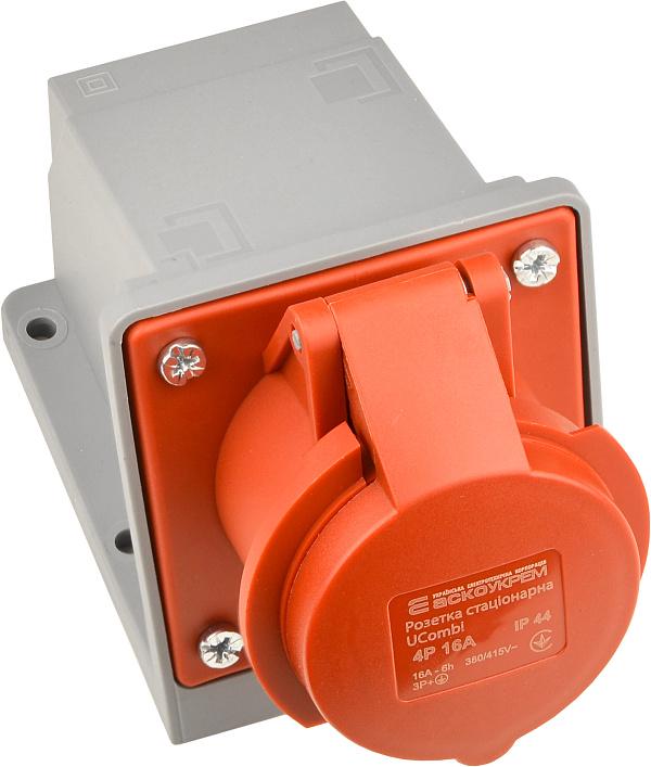 Розетка стационарная АСКО-УКРЕМ Uсombi 4P 16A IP44