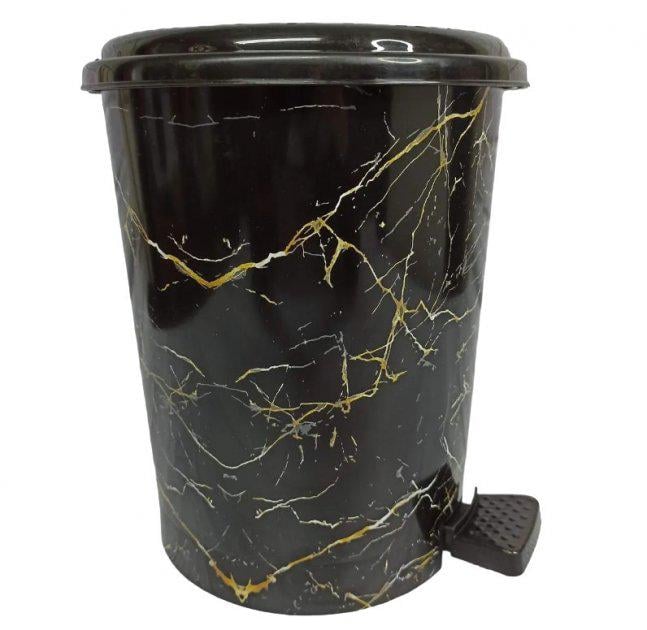 Ведро мусорное педальное Elif Черный мрамор 24 л (11-12-50095)