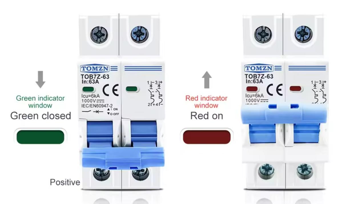 Автоматичний вимикач TOMZN TOB1Z-63 двополюсний до 1000V (TOB7Z_63А-2P) - фото 6 Автоматичний вимикач TOMZN TOB1Z-63 двополюсний до 1000V (TOB7Z_63А-2P) - фото 6