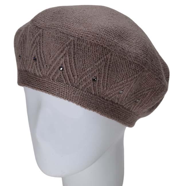 Берет женский Lirus Лайза двойной полушерстяной Темно-пудровый (118932)