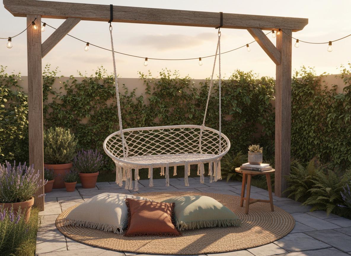 Садовая качеля-кресло GardenLine DUO Beige (HAM5146)