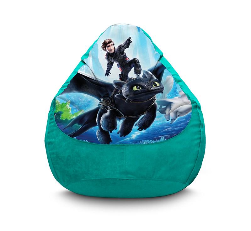Кресло мешок Dragon Hiccup and Toothless Флок XXXL 100х135 см Бирюзовый Кресло мешок Dragon Hiccup and Toothless Флок XXXL 100х135 см Бирюзовый