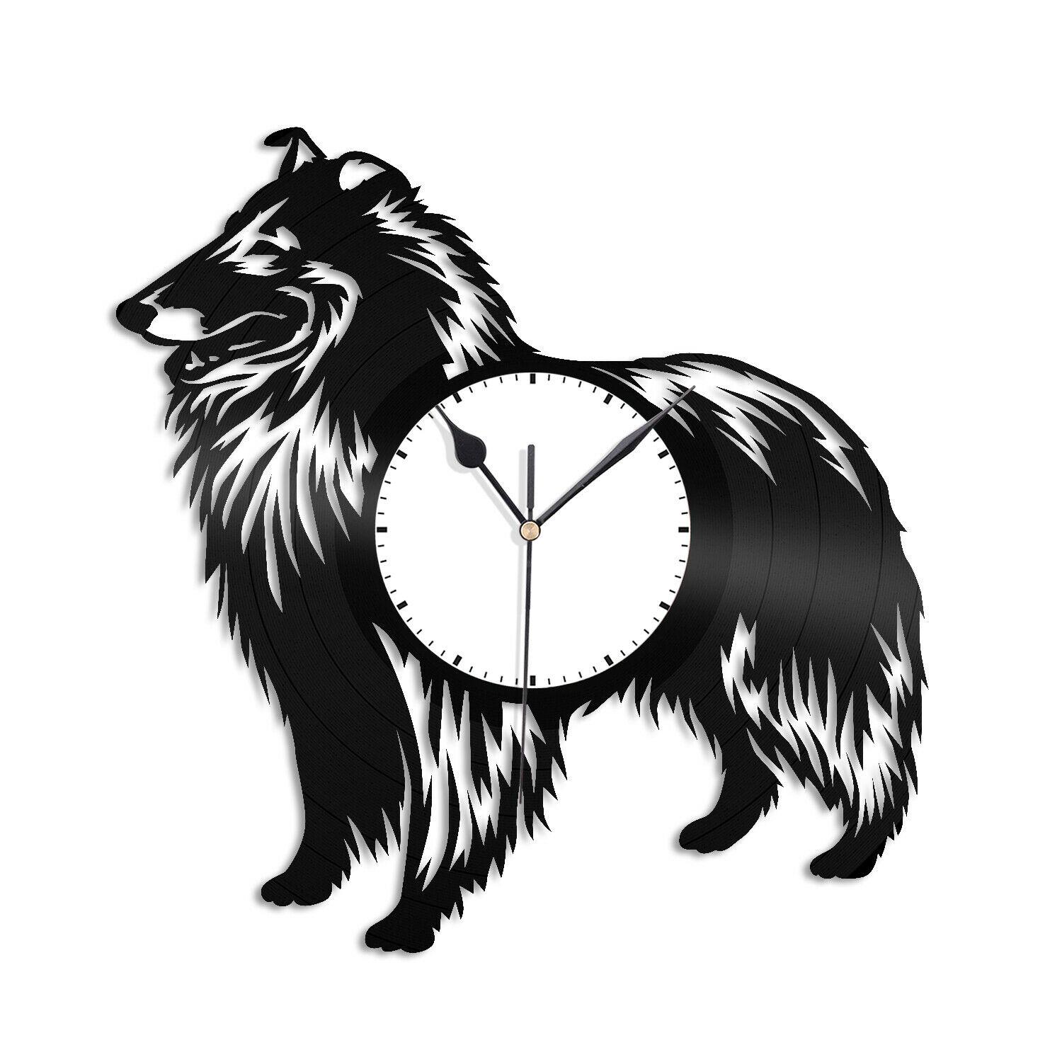 Часы настенные Колли 1728 из виниловой пластинки