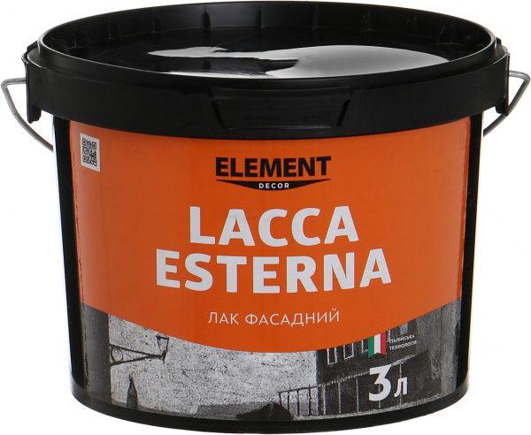 Лак фасадный акриловый Element Decor Lacca Esterna для наружных работ полуматовый прозрачная база 3 л (1822360756)