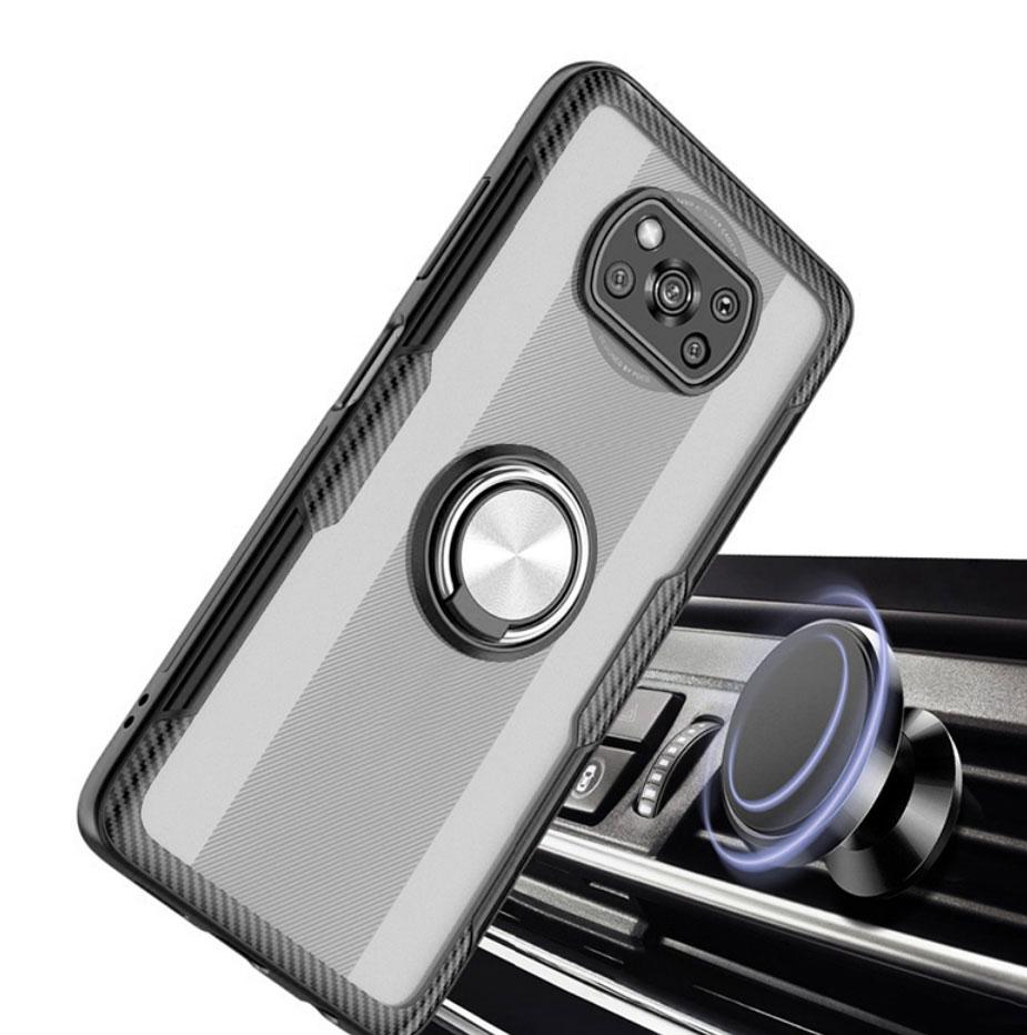 Чехол-бампер Primolux Ring Magnetic Stand для смартфона Xiaomi Poco X3 NFC Black - фото 3 Чехол-бампер Primolux Ring Magnetic Stand для смартфона Xiaomi Poco X3 NFC Black - фото 3