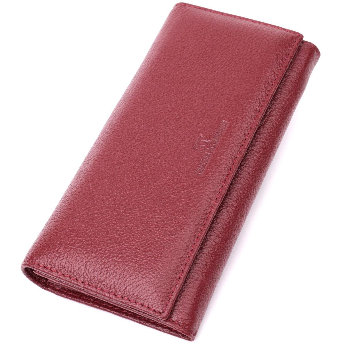 Гаманець жіночий ST Leather 22522 двоскладний з натуральної шкіри Бордовий (168-136-22522)