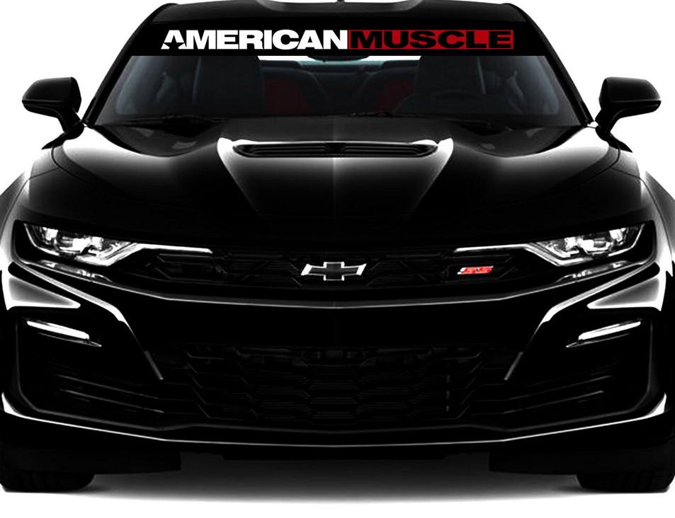 Наклейка на лобове скло 3D Tuning Studio American muscle 1500х200х0,080 мм