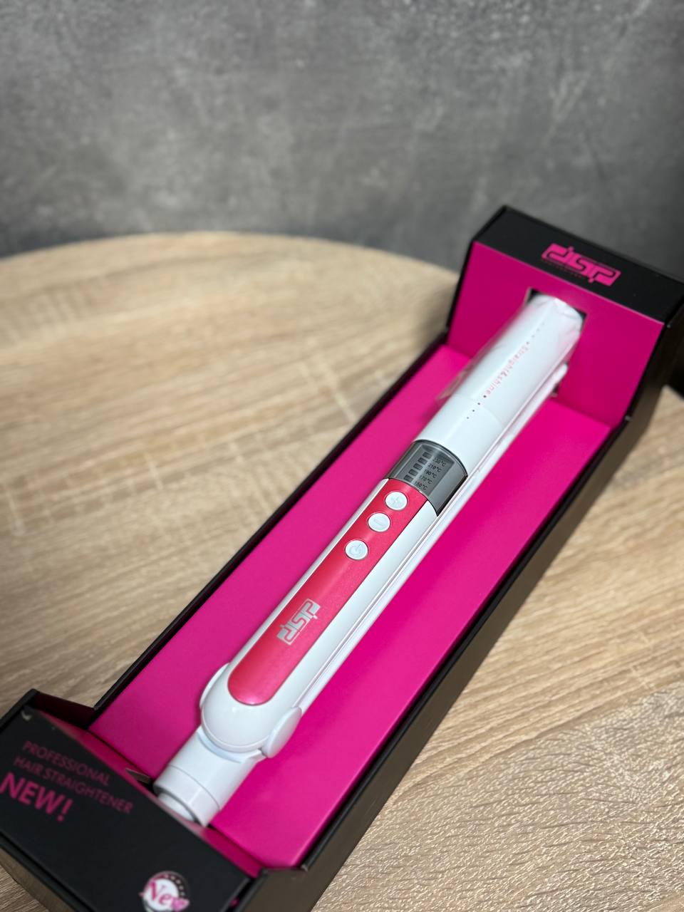 Плойка для волос DSP 10022 с регулятором температуры Белый с розовым (31919831)