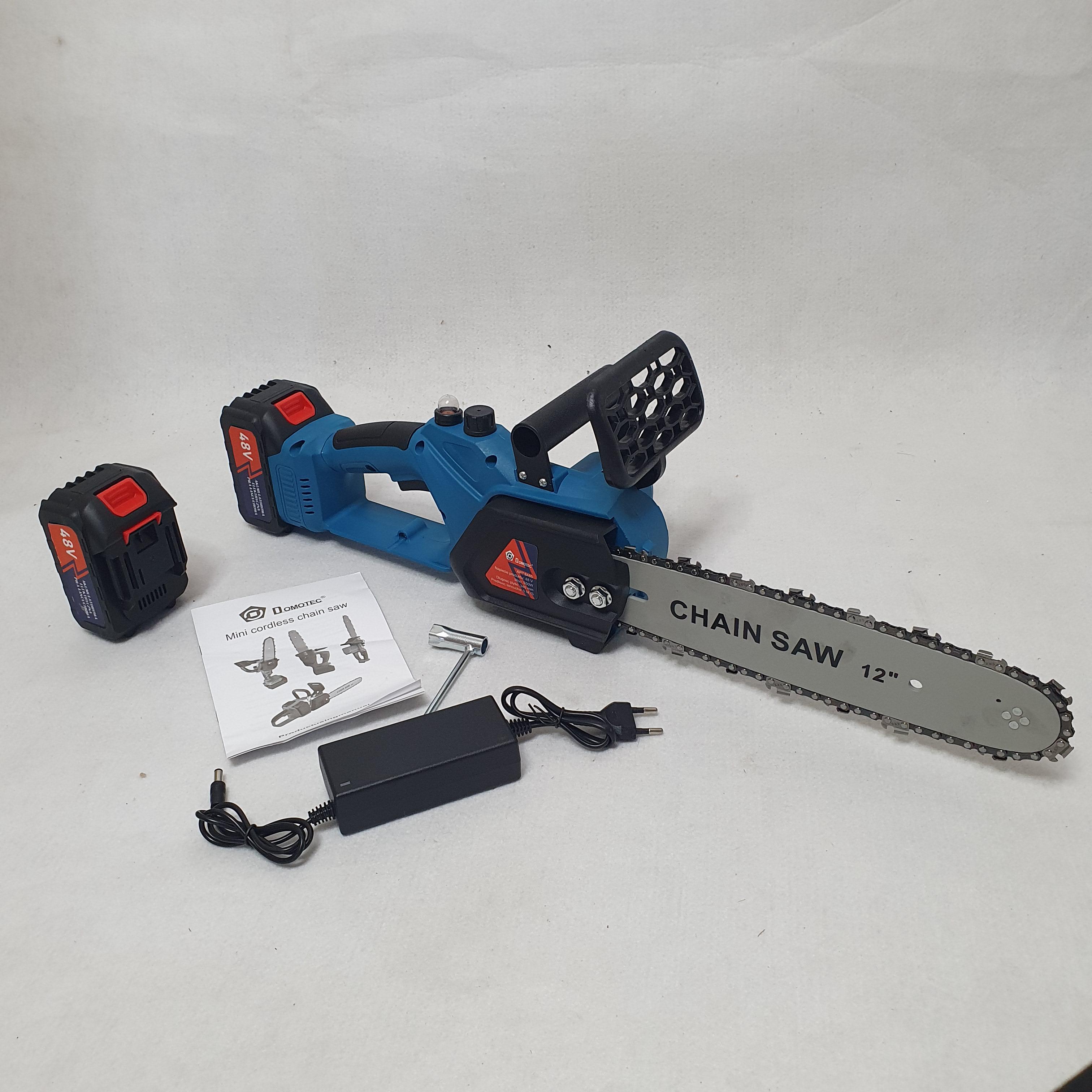 Пила аккумуляторная цепная Domotec Chain с 2 аккумуляторами 12B 48V для обрезки деревьев (Saw -FG-97) - фото 11 Пила аккумуляторная цепная Domotec Chain с 2 аккумуляторами 12B 48V для обрезки деревьев (Saw -FG-97) - фото 11