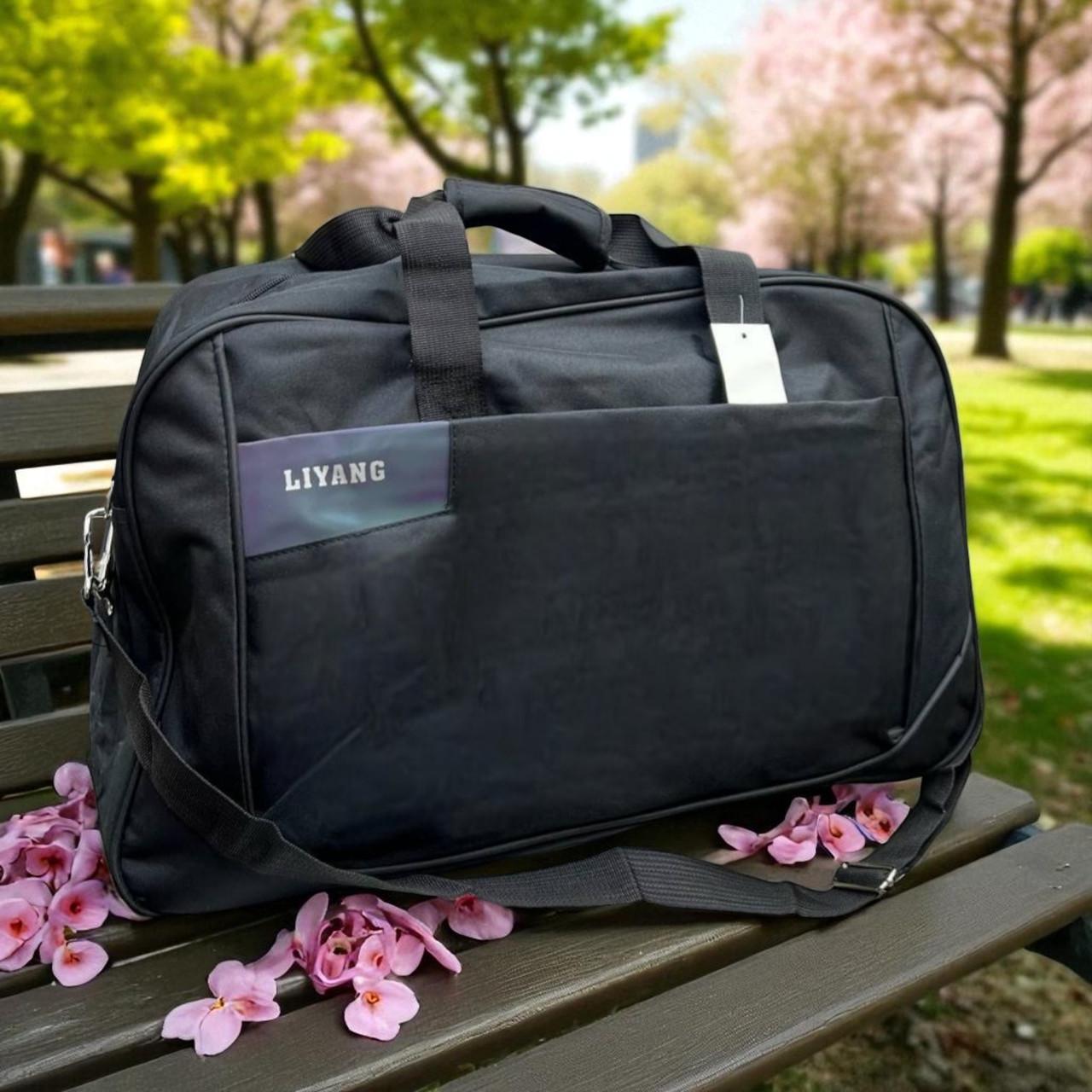 Сумка дорожная большая со съемным плечевым ремнем через плечо 54х32х20 см Черный