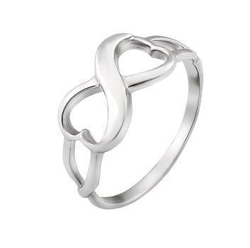 Каблучка срібна мінімалістична Нескінченність р. 18