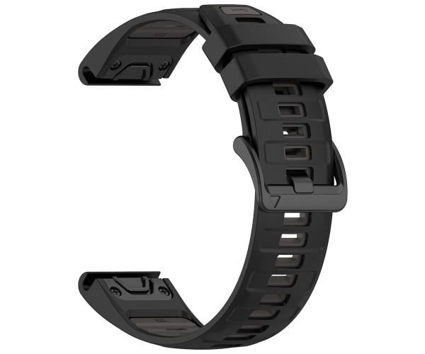 Ремешок Sport Silicone Dual Color для Garmin Fenix 8 51 мм/Tactix 8 51 мм 26 мм​​ Черно-серый