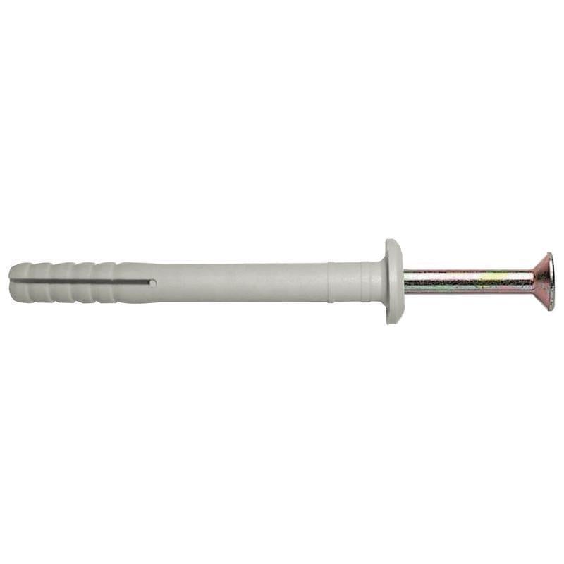 Дюбель Metalvis UCX-b 6х40 мм прижим 10 мм нейлон с буртиком и ударным шурупом цинк 200 шт. (92U10000092U160390)