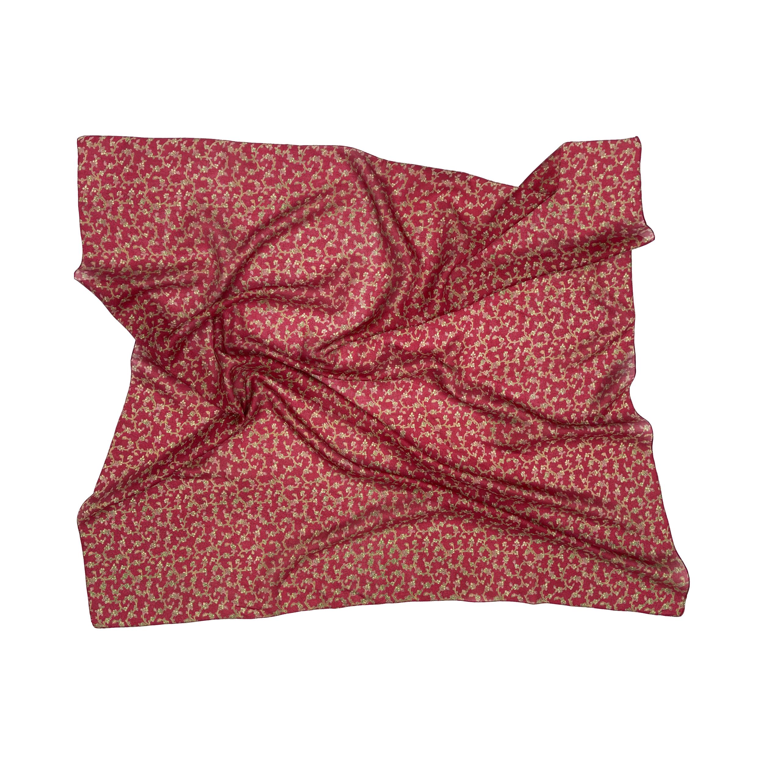 Натуральна шовкова хустка Silk Route 90х90 см Червоний (661)
