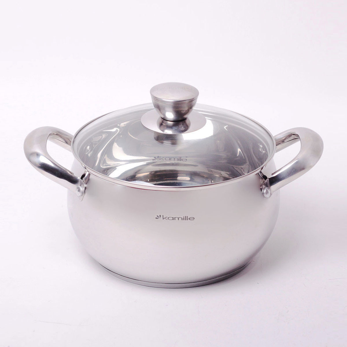 Кастрюля с крышкой Kamille 2,9 л с полыми ручками для индукции и газа (KM-4012S)