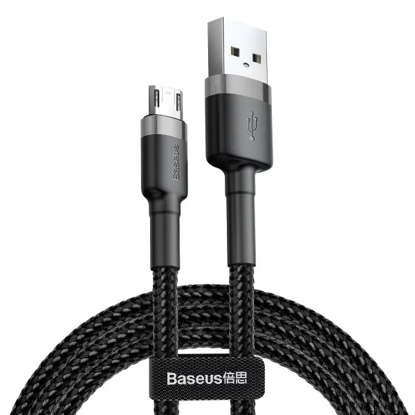 Кабель Baseus USB мікро-USB для швидкого заряджання та передачі даних 2,4 A 1 м Чорний (Cafule Series)
