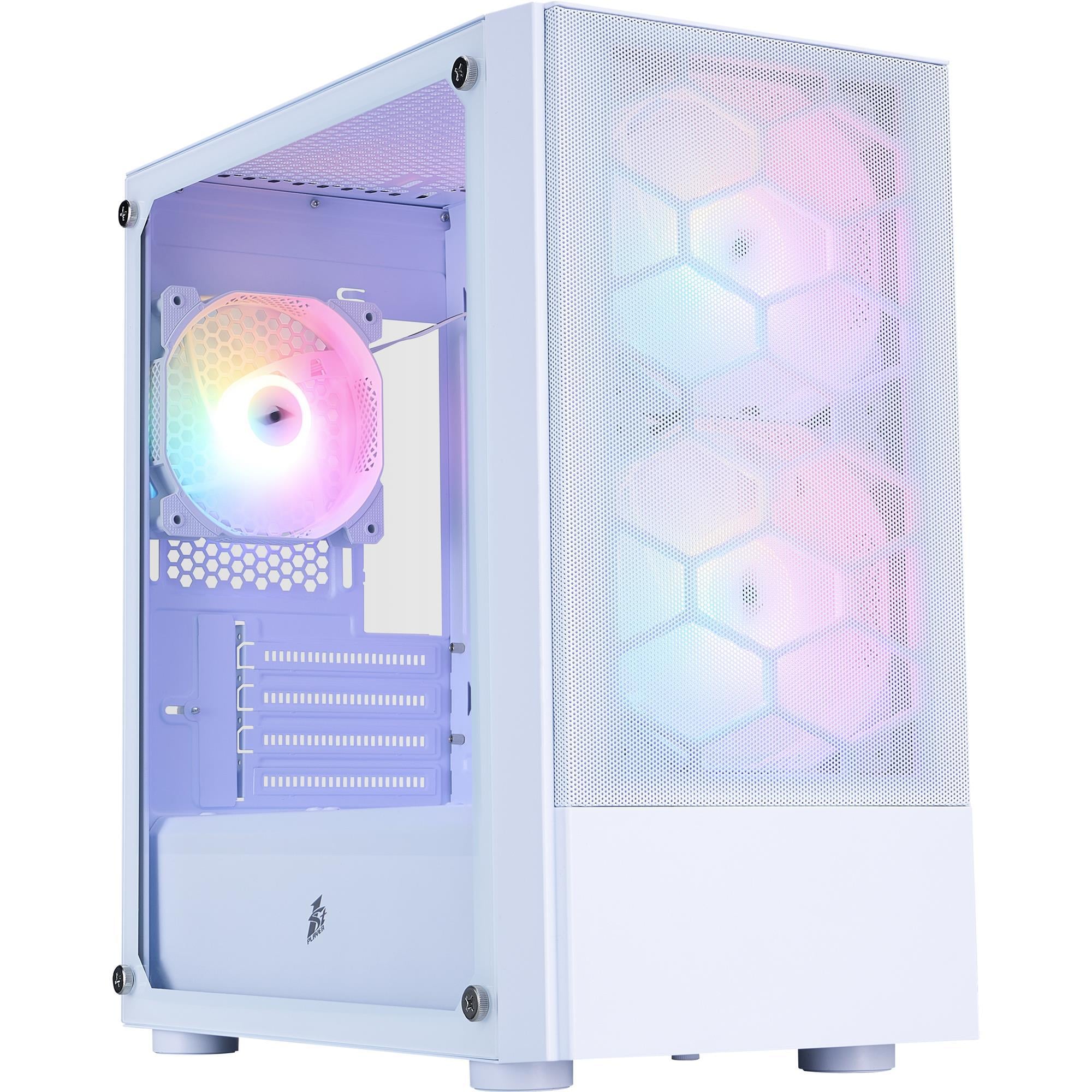 Корпус для ПК 1stPlayer X4-M Mini-Tower no PSU MicroATX/Mini-ITX RGB White (X4-M-WH-2F1P-W-1F1-W)