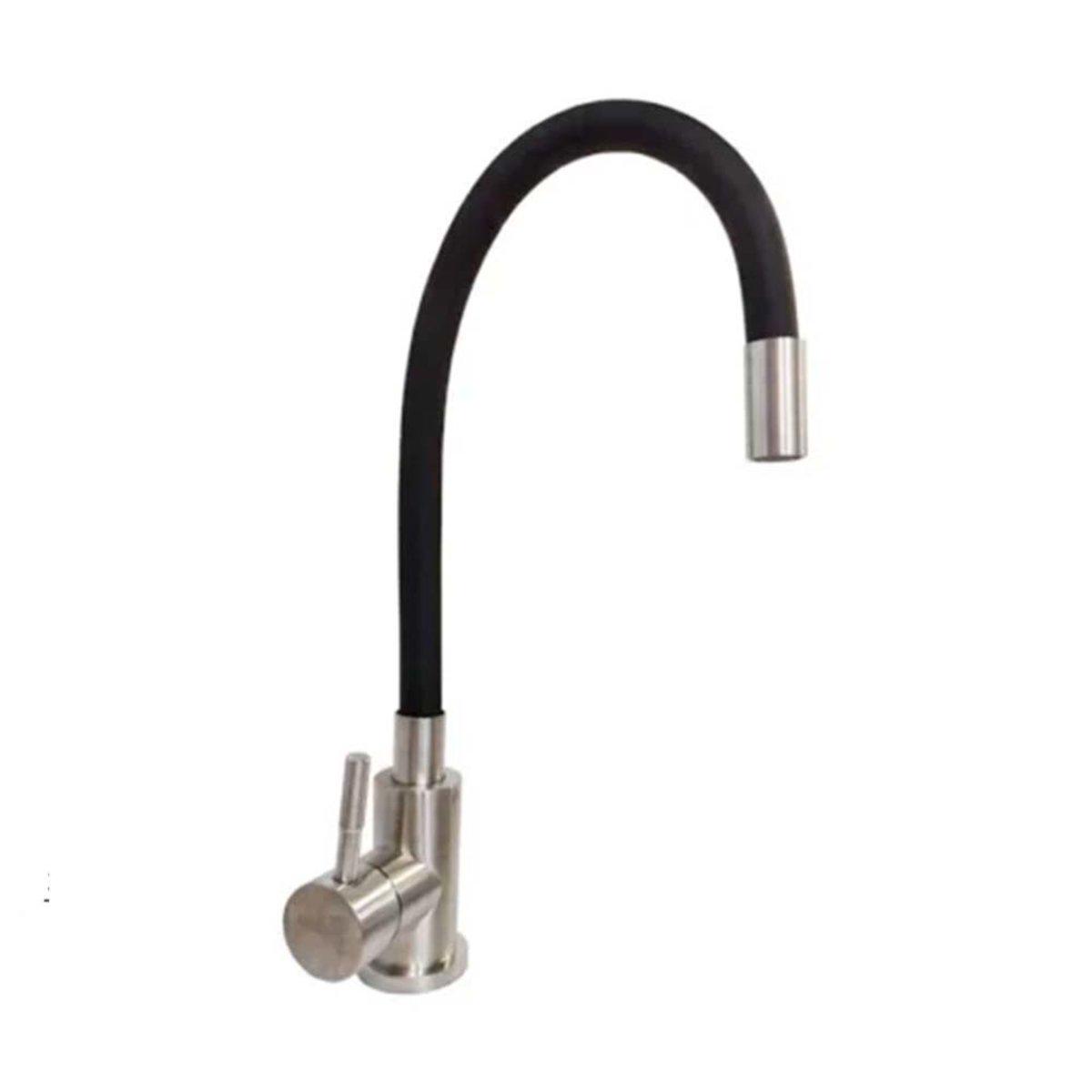 Смеситель для кухни Kraft однорычажный нержавеющая сталь (KRF3004 BL PVD)