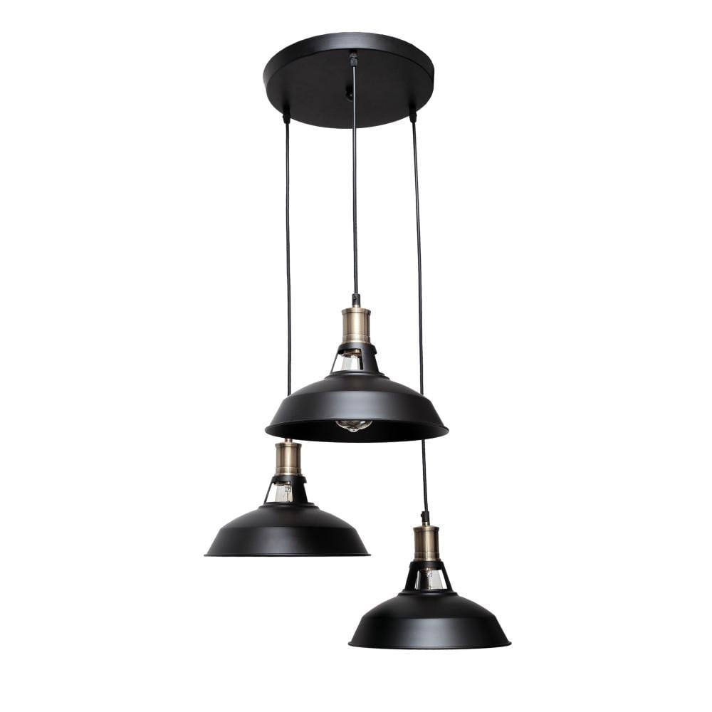 Підвісний світильник Levistella 7526857F4-3 BK 300 в стилі лофт на 3 плафони 27х20 см (14-16-LVS04784)