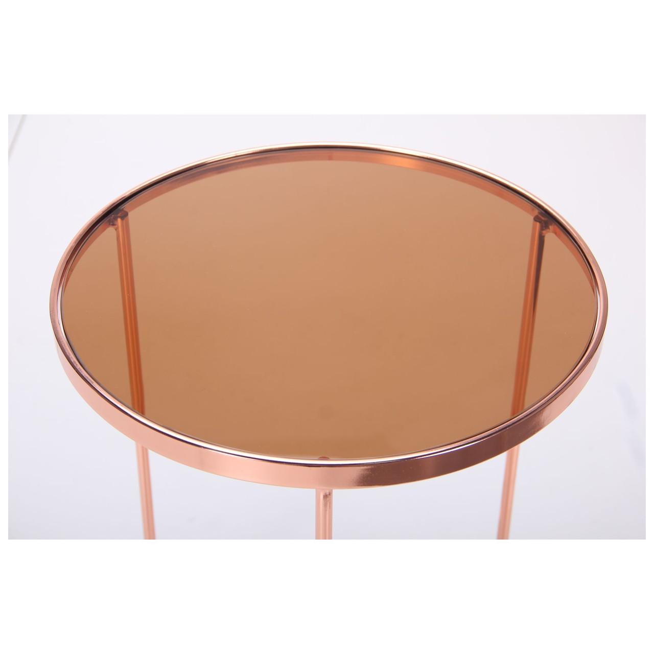 Стол журнальный Kalibri glass top Rose gold - фото 2