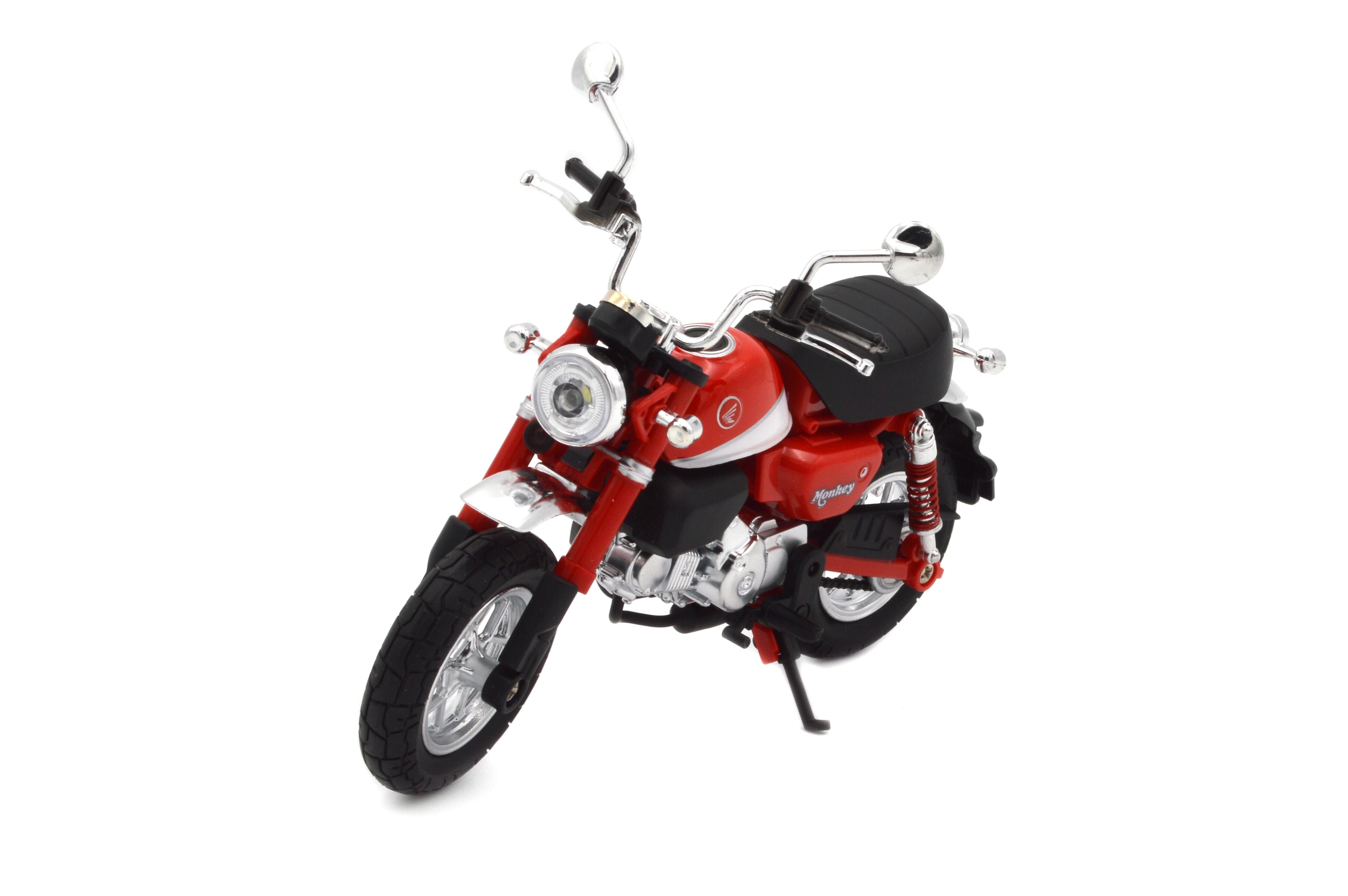 Игрушечный мотоцикл Honda Monkey металл/пластик 1:12 звук/свет/амортизация (BG 34-733R)