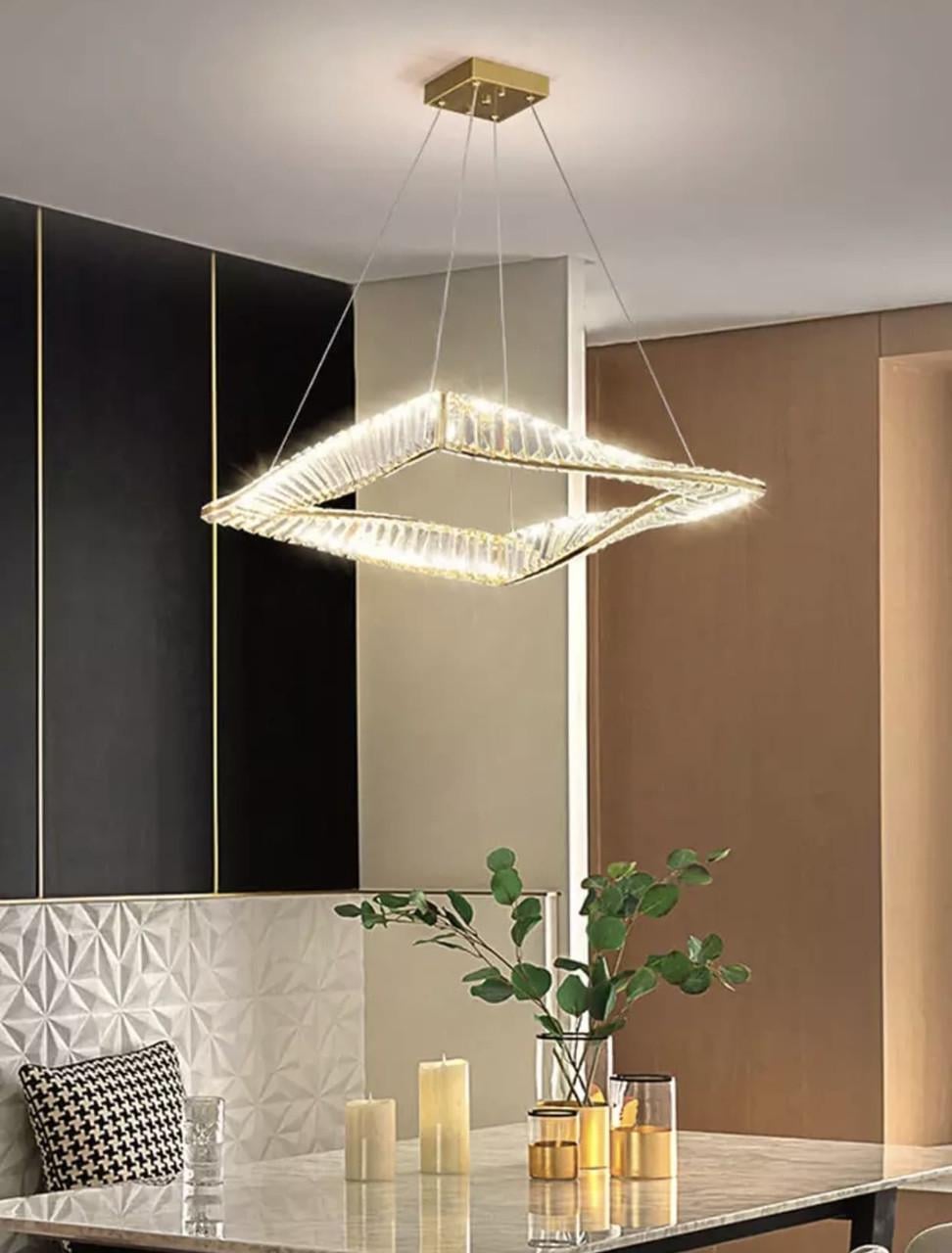 Люстра LED с ограненным прозрачным хрусталем (SA 45) Люстра LED с ограненным прозрачным хрусталем (SA 45)