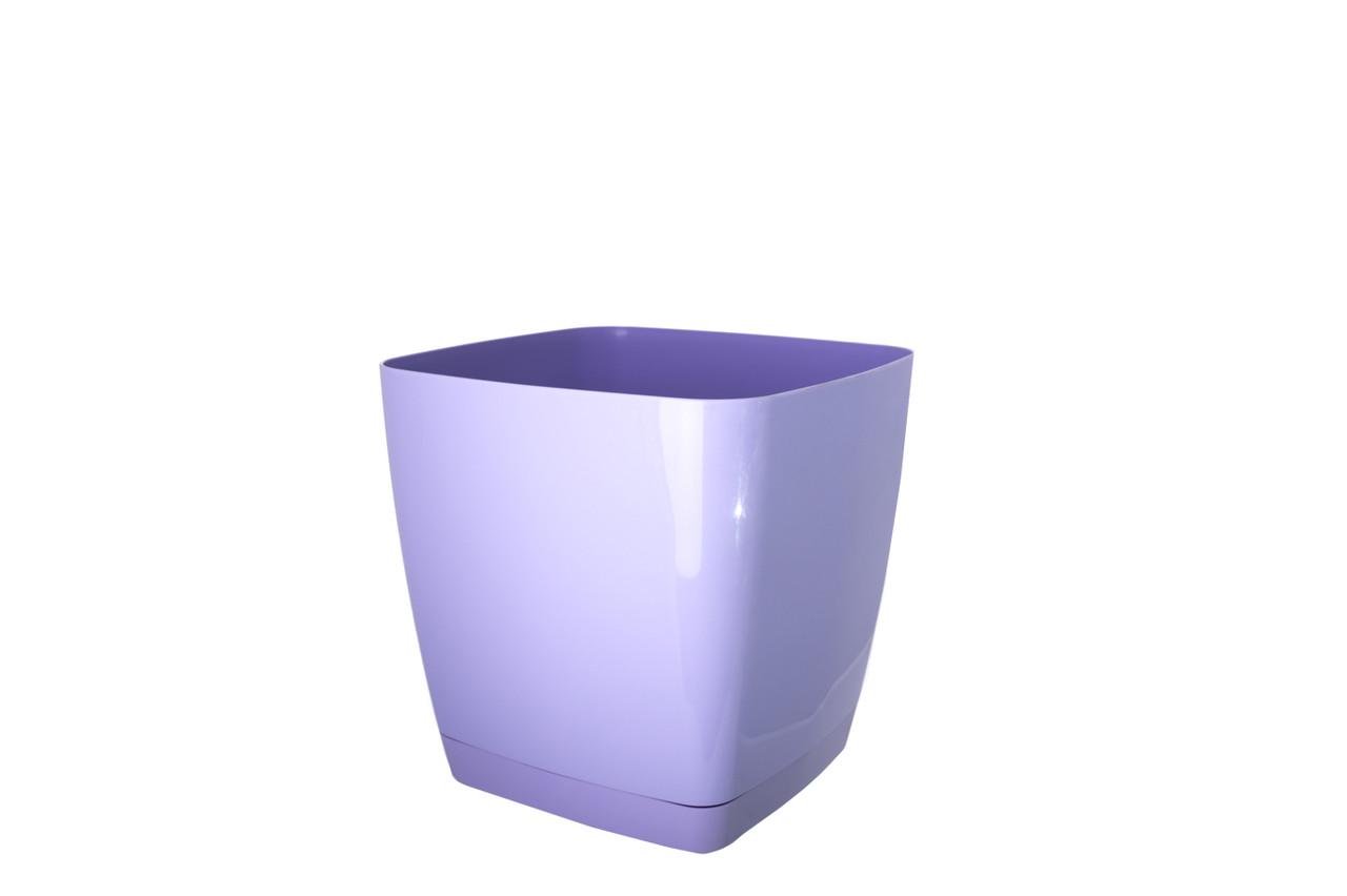 Горщик для квітів Form-Plastic Тоскана квадратний з підставкою 7,6 л 22х21 см Ліловий-пастель