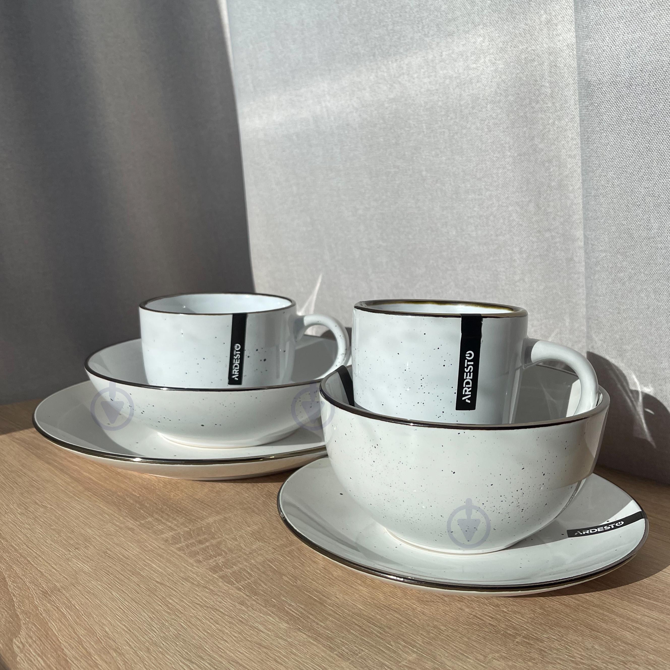 Сервіз столового посуду Ardesto Bagheria 24 предмети 4 персони кам'яна кераміка Білий - фото 4