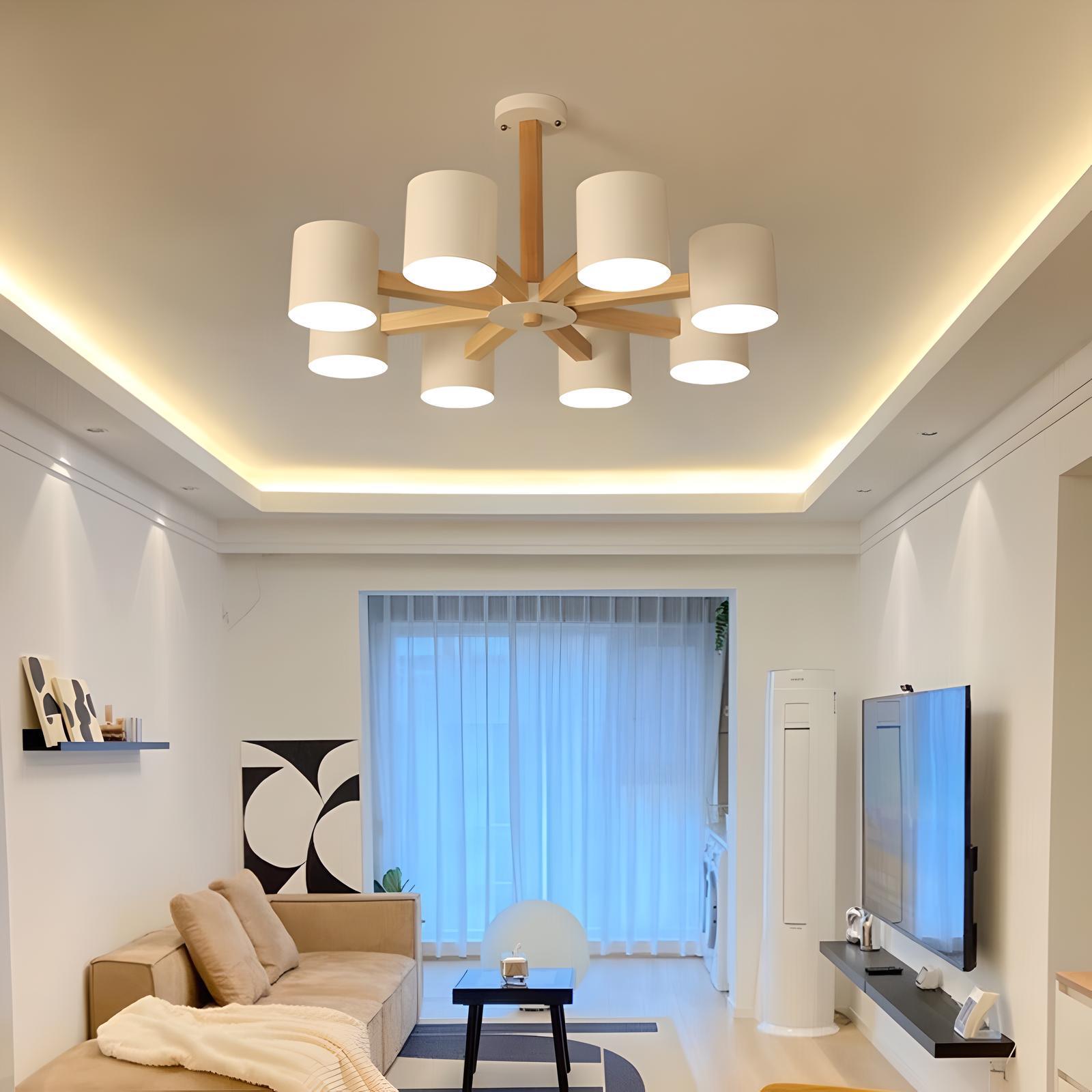 Люстра з елементами дерева Forest White (SDLC-00178)