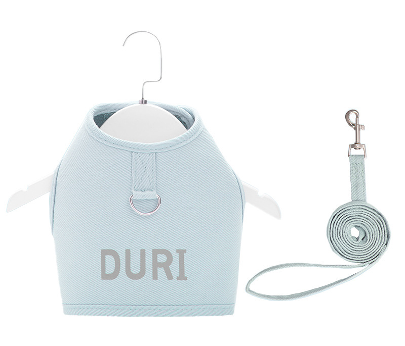 Шлейка для кошек с поводком Duri на липучках ХL Бирюзовый (3190983319)