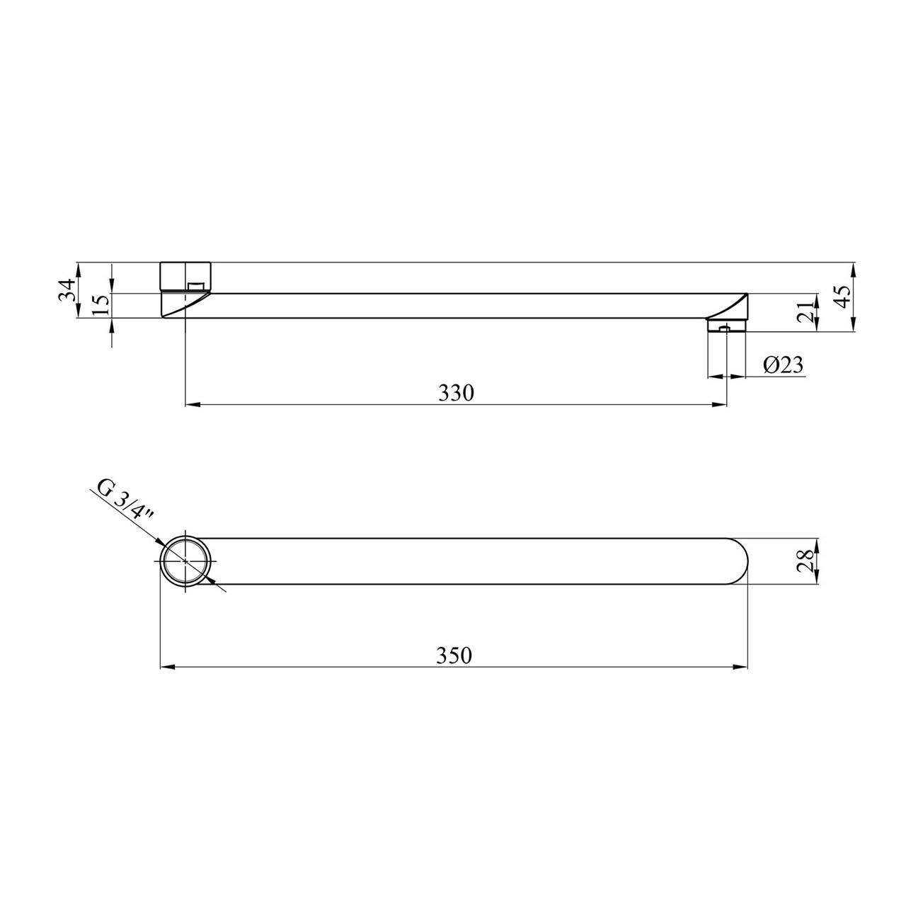 Вилив для змішувача WAL NG-NS032-35 (25240296) - фото 2 Вилив для змішувача WAL NG-NS032-35 (25240296) - фото 2
