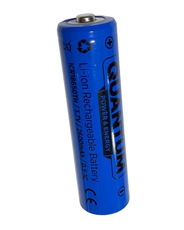 Аккумулятор Quantum 18650 3,7V 2600 mAh Li-ion с клемой (103537) - фото 1