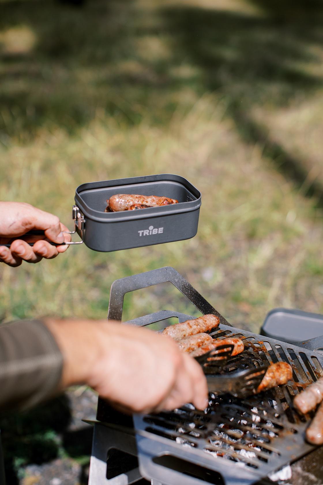 Контейнер для еды Tribe Lunch Box Alu алюминиевый со складной ручкой (T-FG-0016-grey) - фото 10