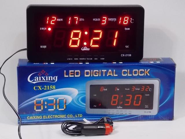 LED годинник c будильником Caixing CX-2158 Black - фото 2