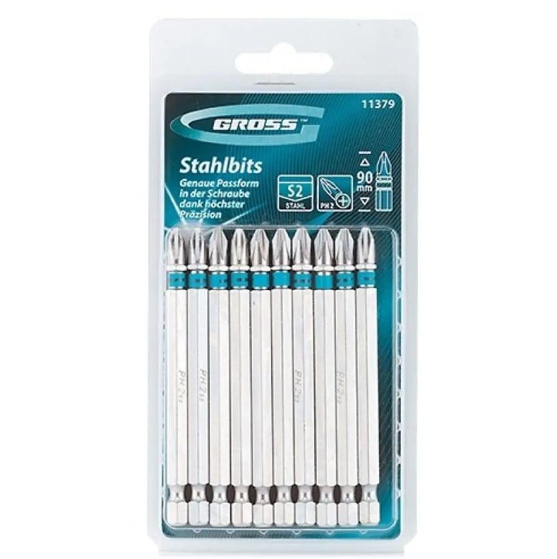 Набор бит Gross 11379 РН2х90 сталь S2 10 шт.