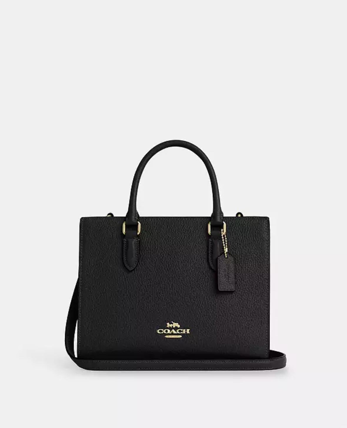 Сумка женская Coach Maggie Small Tote Bag CY668 Refined Pebble Leather Black (320978)