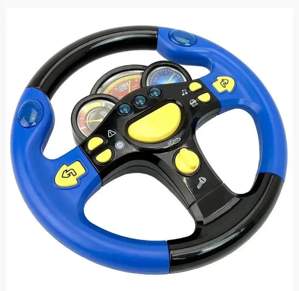 Интерактивная игрушка Limo Toy Руль со звуковыми и световыми эффектами из пластика 19,5 см Синий (150-98-7044RU-BL)