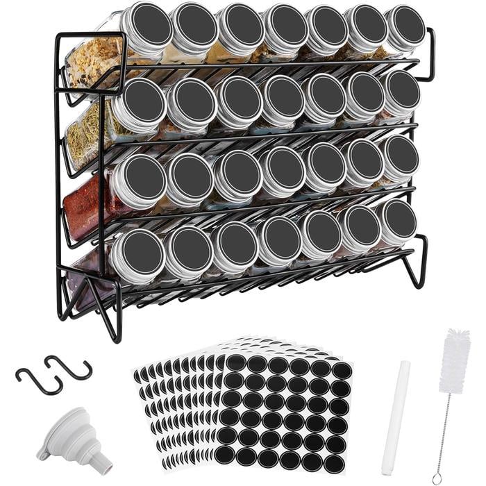 Набір Vialex з 28 баночок для спецій 120 мл зі стійкою 34х11х25 см (X001PVJN95)