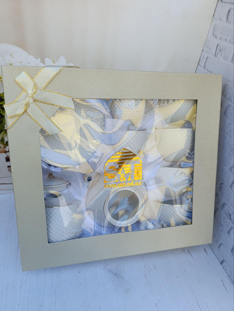 Чайний сервіз SNT Белла порцеляна 260 мл/460 мл/1 л 14 предметів Білий (18041-00) - фото 5