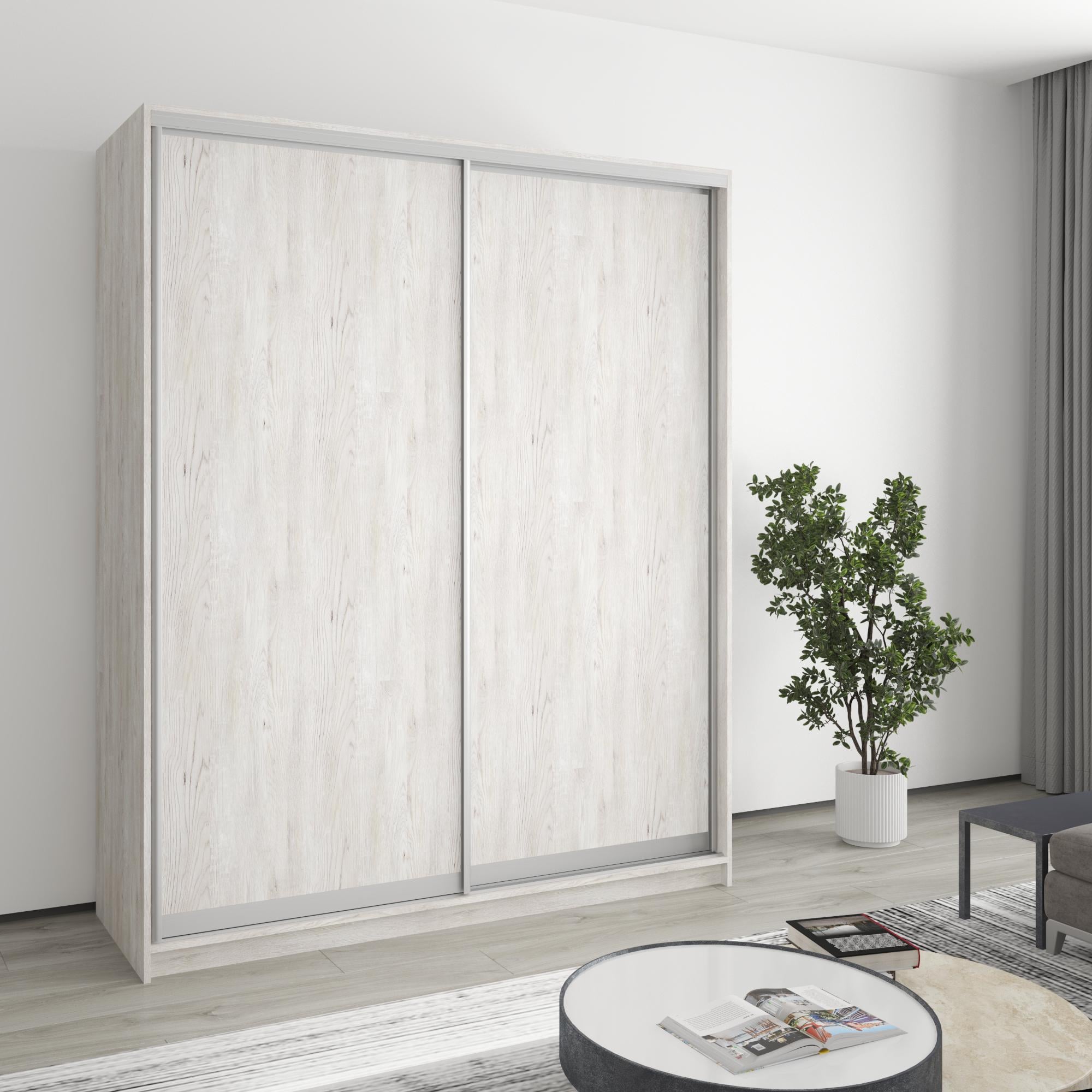 Шкаф-купе двухдверный MebelStar Комбо AL 2 ДСП 170x45x210 см Аляска серый (MBS-2696)