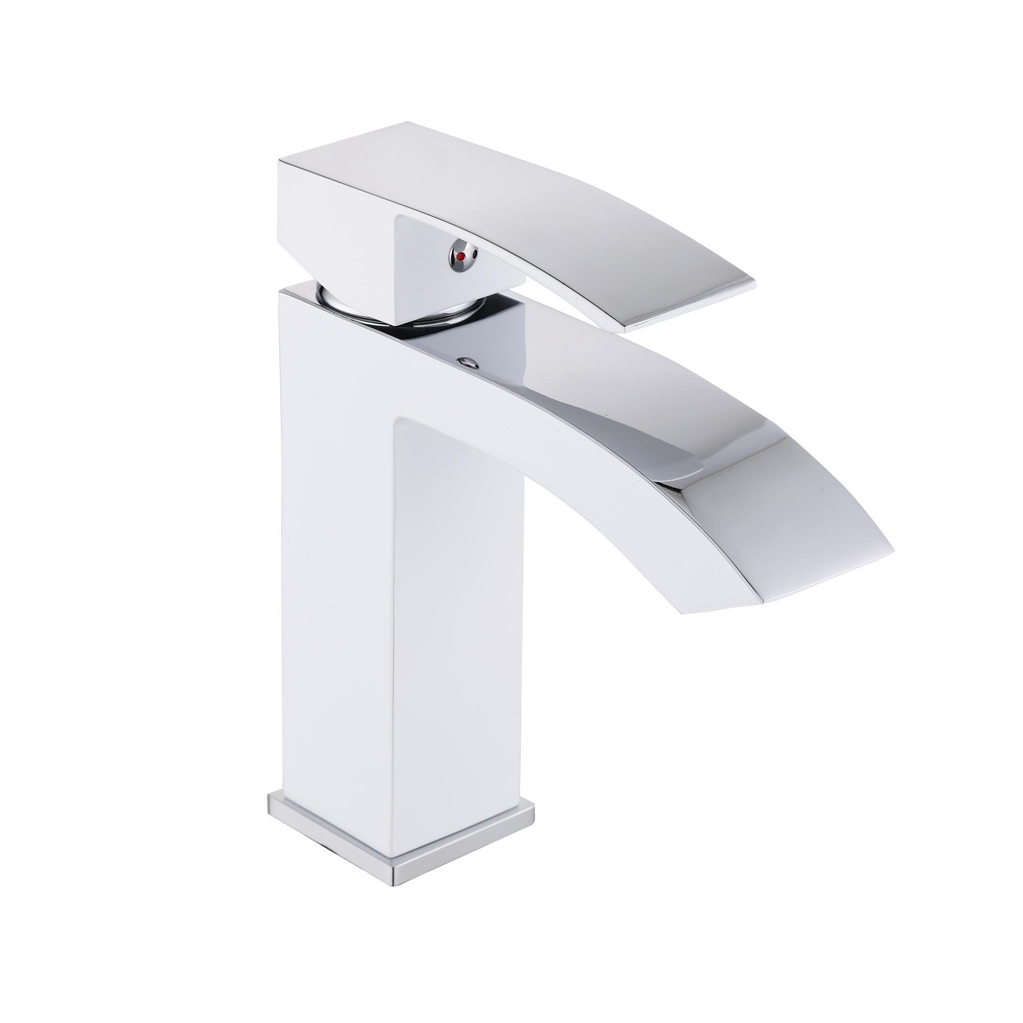 Смеситель для раковины Qtap Swan Cascada Chrome/White (QTSWA270CRW45568)