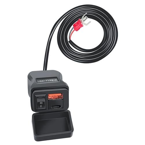 Зарядний пристрій мото USB Type-C 50 Вт водонепроникний IP66 кріплення на руль (2287-f611d) Зарядний пристрій мото USB Type-C 50 Вт водонепроникний IP66 кріплення на руль (2287-f611d)
